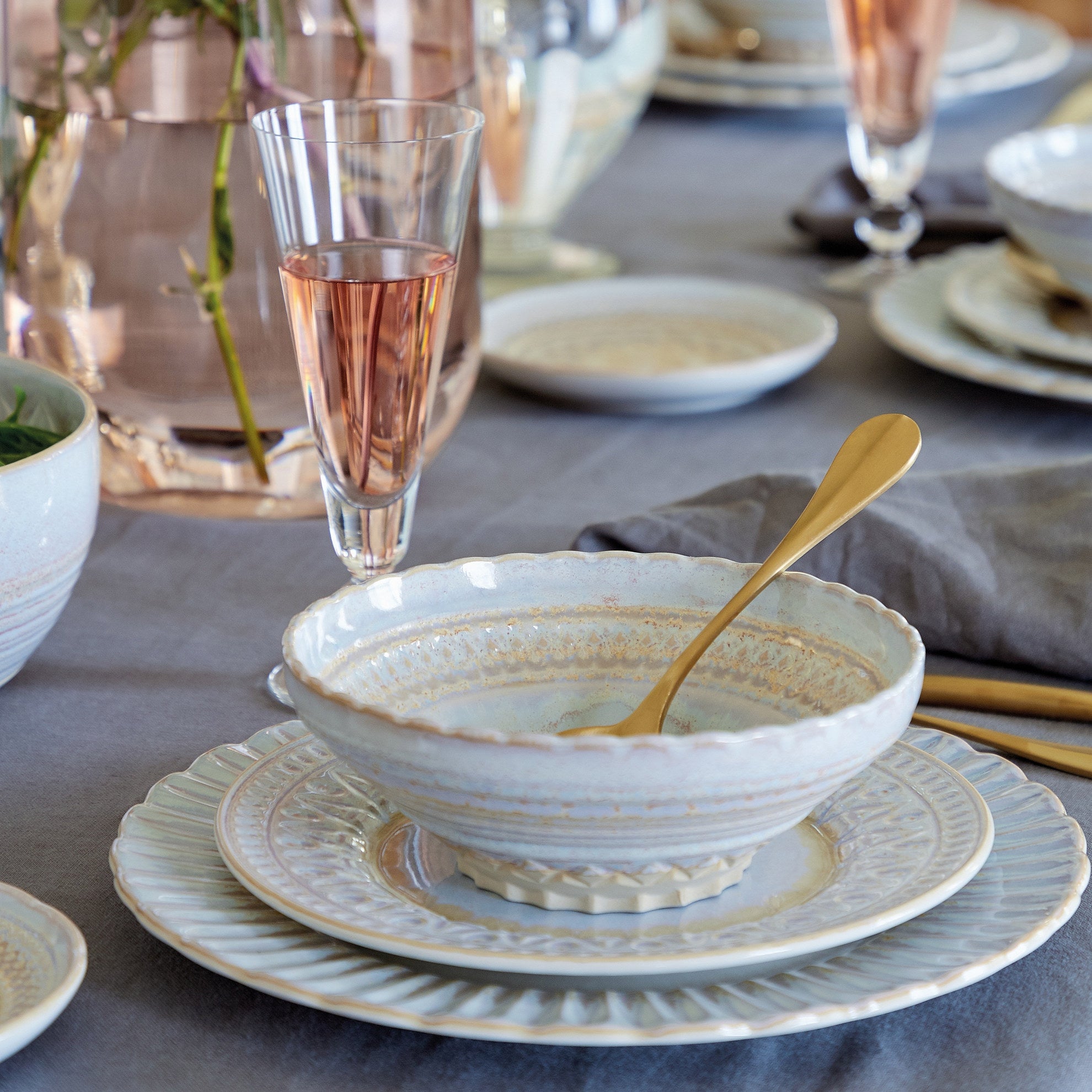 Cristal Stor Sopp- och flingskål Pärlemor