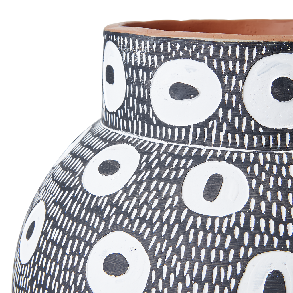 CAMILLE Kruka L, Svart/vit