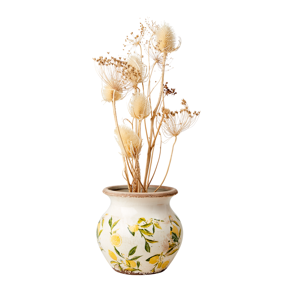 LEMONA Urna S, Vit/grön/gul